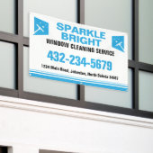 窓掃除サービス 横断幕 (ビルの外側)