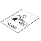 窓掃除人と窓掃除カート ノートブック (左側)