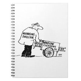 窓掃除人と窓掃除カート ノートブック