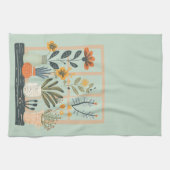 窓敷居に植物の恋人の鉢植え キッチンタオル (横)