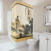 窓日本のヴィンテージセピアの女性 シャワーカーテン (インサイチュ)