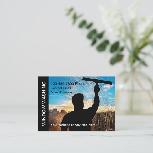 窓最高の洗テーマ名刺 名刺 (スタンド正面)