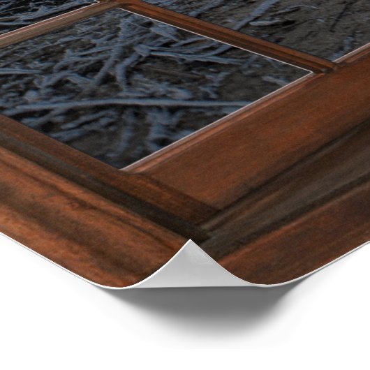 窓枠に花を付けたベイウィンドウの錯覚 ポスター (角)