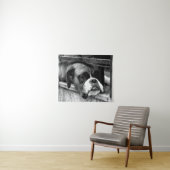 窓枠のボクサー犬 タペストリー (インサイチュ(横))