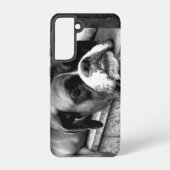 窓枠のボクサー犬sgcnm samsung galaxyケース (裏面)