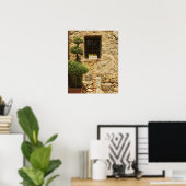 窓枠の窓ボックスに花が咲き ポスター (ホームオフィス)