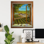 窓枠の雀 ポスター (ホームオフィス)