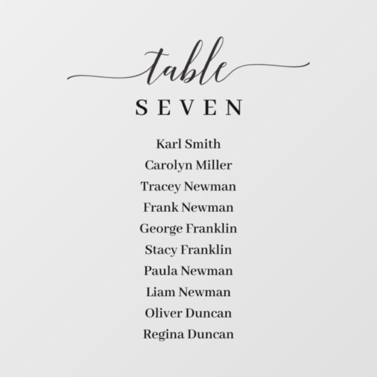 窓枠付きエレガントな結婚式席表の標識  ウィンドウサイン (シート)