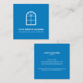 窓清掃アーチ型窓のモダン青 スクエア名刺 (正面/裏面)