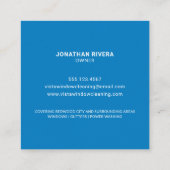 窓清掃アーチ型窓のモダン青 スクエア名刺 (裏面)