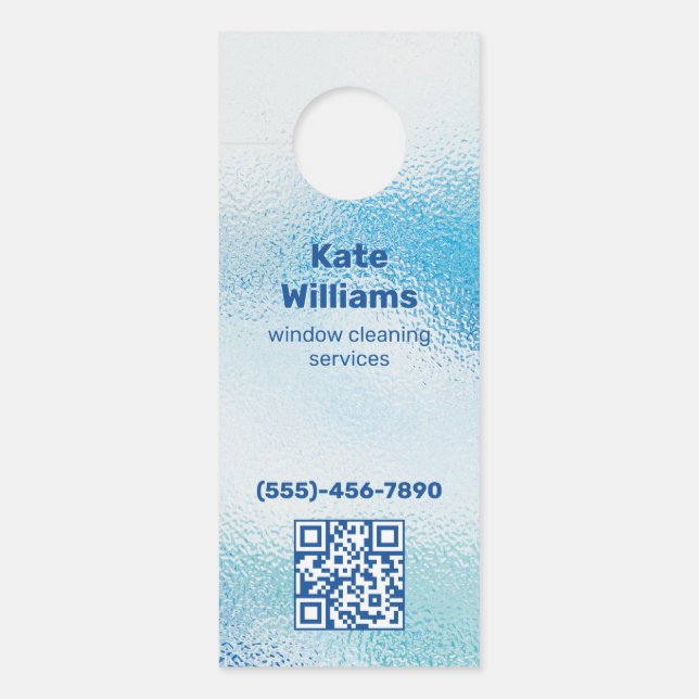 窓清掃カスタム用QR ドアノブサイン (正面)