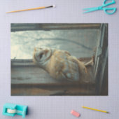 窓素朴の中のフクロウ 薄葉紙 (クラフト)