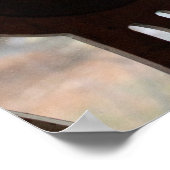 窓素朴16x20の前の木製の椅子 ポスター (角)