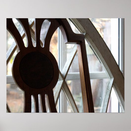 窓素朴16x20の前の木製の椅子 ポスター (正面)