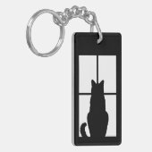 窓色の選択をカスタマイズ黒猫のかちりと言う音 キーホルダー (正面左)