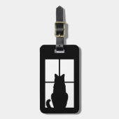 窓色の選択をカスタマイズ黒猫のかちりと言う音 ラゲッジタグ (正面縦)