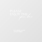 窓貼り書道結婚の開いたバー標識 ウィンドウサイン (シート)