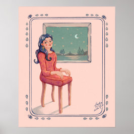 窓越しにサーレアルのタペストリぶら下がったーを待って ポスター