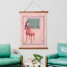 窓越しにサーレアルのタペストリぶら下がったーを待って