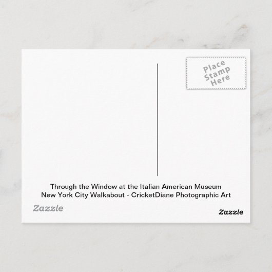 窓越しのアメリカイタリアン博物館 ポストカード (裏面)