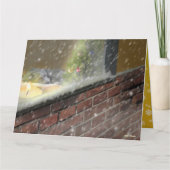 窓辺のキャンドル・眠る犬 (2)　クリスマスカード カード (正面)