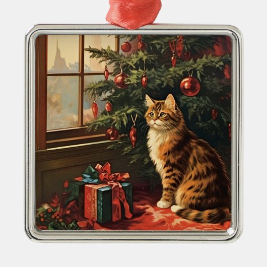 窓辺のクリスマスキティ メタルオーナメント (正面)