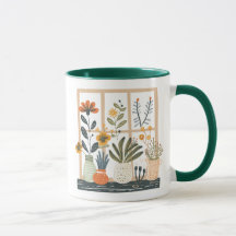 窓辺のコーヒーと鉢植えが好きな人