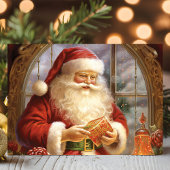 窓辺のサンタ クラシックなビンテージクリスマス シーズンカード