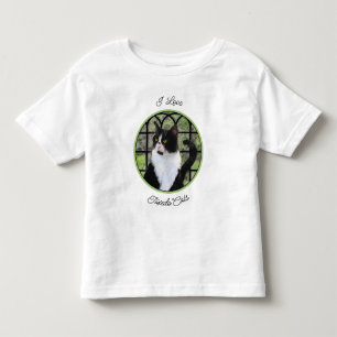 窓辺のテディエドキャット　オリジナルの動物アート トドラーTシャツ