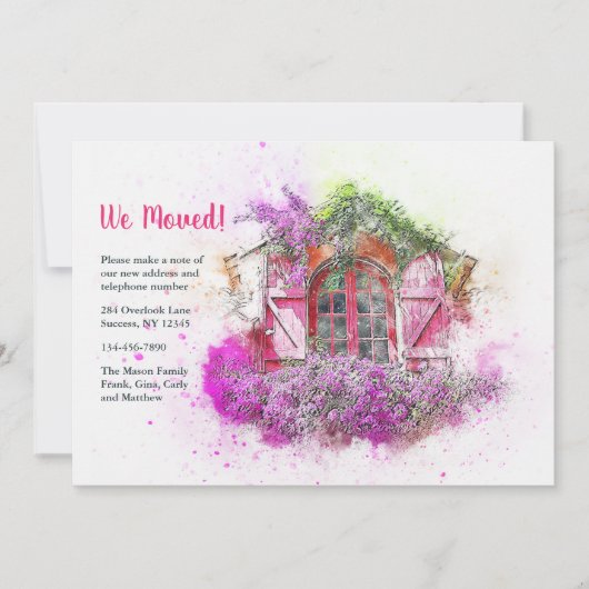 窓辺のプランター引越しのお知らせ 案内状 (正面)