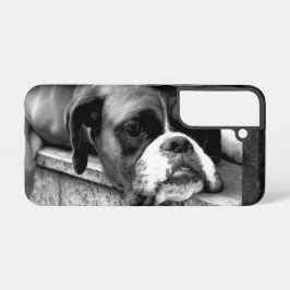 窓辺のボクサー犬 sgcnm samsung galaxy s22ケース