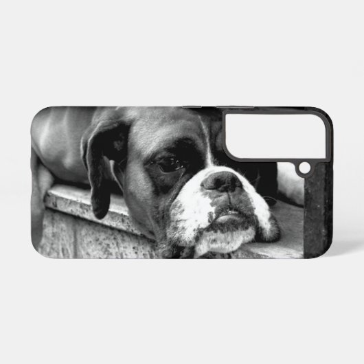 窓辺のボクサー犬 sgcnm samsung galaxyケース (裏面横)