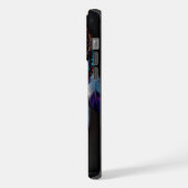 窓辺のボヘミアンな紫のドリームキャッチャー iPhoneケース (左側面)