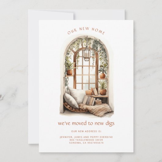 窓辺の水彩席を移動しました 案内状 (正面)