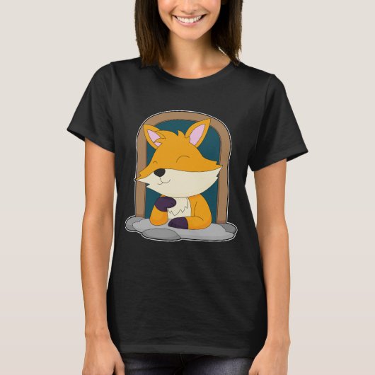 窓辺の狐 Tシャツ (正面)