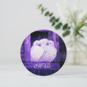 窓辺の白い鳩のモノグラム サークル 招待状 (スタンド正面)