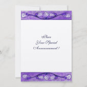 窓辺の白い鳩のモノグラム、シャンパン 招待状 (裏面)