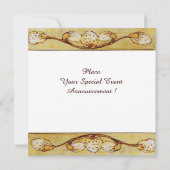 窓辺の白い鳩　茶色と黄色のウェディングパーティー 招待状 (裏面)