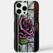 窓辺の紫のバラ - ゴシックスタイル Case-Mate iPhoneケース (裏面)