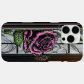 窓辺の紫のバラ - ゴシックスタイル Case-Mate iPhoneケース (裏面 (横))