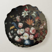 窓辺の花瓶の花 バルタザール・ファン・デル・アスト ラウンドクッション (裏面)