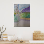 窓辺の花 ポスター (キッチン)