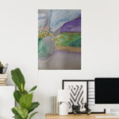 窓辺の花 ポスター (ホームオフィス)