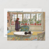 窓辺の花 by カール・ラーソン 美術 ポストカード (正面/裏面)