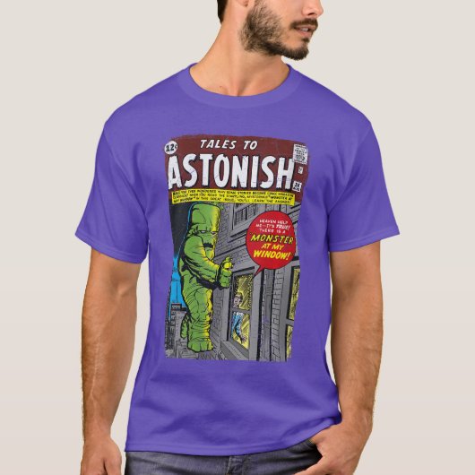 窓際にモンスターが!驚くべきコミックVN Tシャツ (正面)