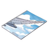 窓際の席 | 飛行機の翼 空 水彩画 トラベル ノートブック (左側)