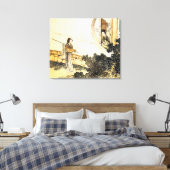 窓際の着物を着た人 キャンバスプリント (インサイチュ (寝室))