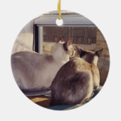 窓(2)のシャム猫2 セラミックオーナメント (裏面)