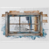 窓AN2の切り離し冬の雪の風景 薄葉紙 (正面)