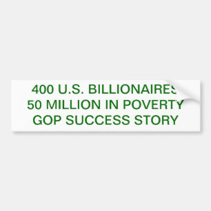 窮乏、富、税、GOP バンパーステッカー